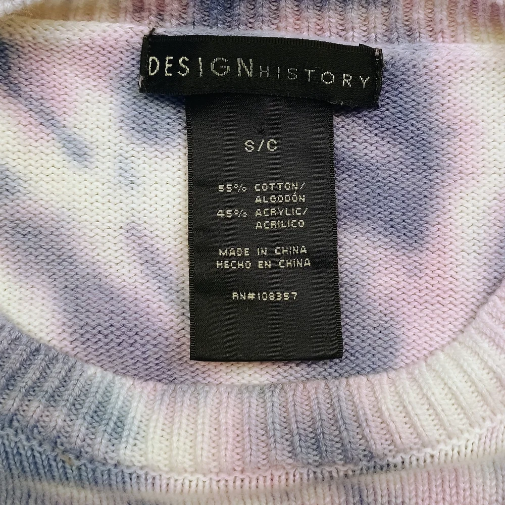 Women's Design History Purple Tir Dye Long Sleeve Sweater Size Small - Picture 4 of 8